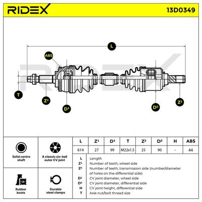 полуоска RIDEX