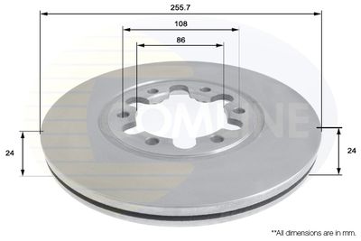 COMLINE ADC0452V Тормозные диски  для FORD RANGER (ER, EQ, R_) 2.9 D