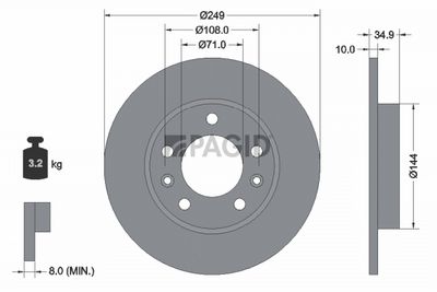 Tarcza hamulcowa PAGID 55691NC