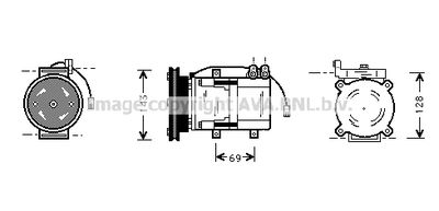 Компрессор, кондиционер PRASCO HYK066 для HYUNDAI PONY