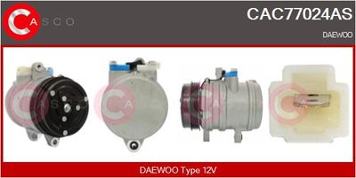 CASCO CAC77024AS Компрессор кондиционера для DAEWOO MATIZ (Деу Матиз)