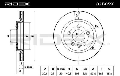 спирачен диск RIDEX 82B0591