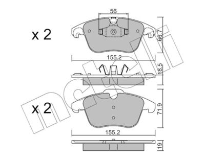 Комплект тормозных колодок, дисковый тормоз 22-0675-3