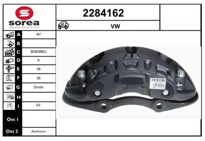 EAI 2284162 Тормозной суппорт для VW TOUAREG (7LA, 7L6, 7L7)