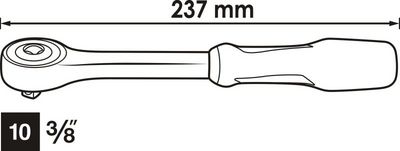 Vigor - Račna s otočnou rukoväťou o 360° 3/8" 237mm
