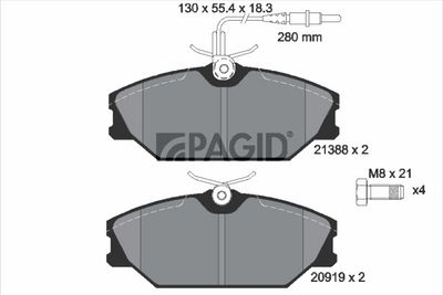 Sada brzdových destiček, kotoučová brzda PAGID T9033N