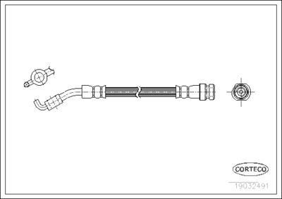 CORTECO 19032491 Тормозной шланг  для MAZDA 626 III (GD) 2.0 16V