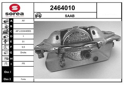 Тормозной суппорт EAI 2464010 для SAAB 95