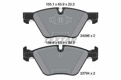 TEXTAR 2409601 Тормозные колодки и сигнализаторы  для BMW 1 (Бмв 1)