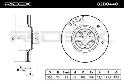 спирачен диск RIDEX 82B0440