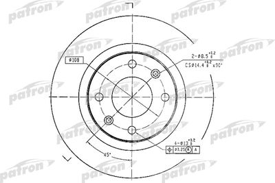 Тормозной диск PATRON PBD1220 для CITROËN XANTIA