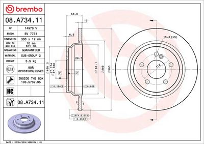 BREMSSCHEIBE BREMBO 08A73411 1