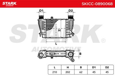 интеркулер (охладител за въздуха на турбината) STARK SKICC-0890068