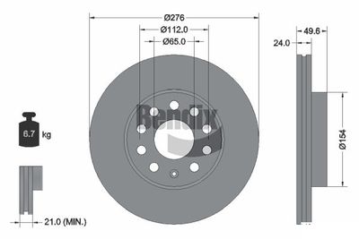 BDS1175HC BENDIX Braking Тормозной диск