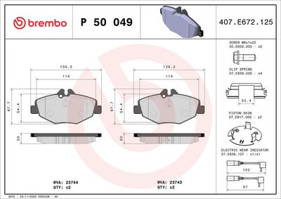 Brake Pad Set, disc brake P 50 049