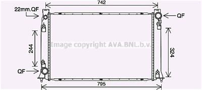 Радиатор, охлаждение двигателя AVA QUALITY COOLING AI2407 для AUDI A6