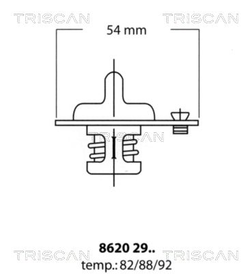 Термостат, охлаждающая жидкость TRISCAN 8620 2982 для OPEL MONTEREY