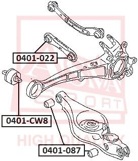 Подвеска, рычаг независимой подвески колеса ASVA 0401-022 для MITSUBISHI OUTLANDER