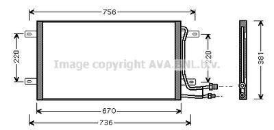 Конденсатор, кондиционер AVA QUALITY COOLING VN5187 для VW LT