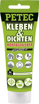 Petec 94270 Montážní lepidlo, černá 80ml