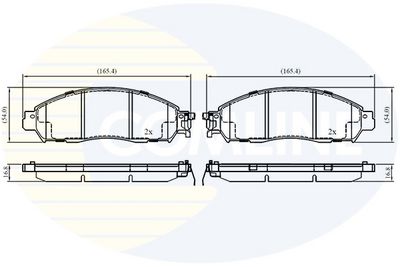 комплект спирачно феродо, дискови спирачки COMLINE