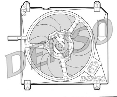 Вентилятор, охлаждение двигателя DENSO DER09002 для FIAT BRAVA