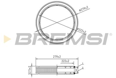 Воздушный фильтр BREMSI FA1610 для FORD SCORPIO