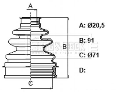 Bellow, drive shaft Borg & Beck BCB6349