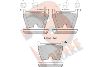 Комплект тормозных колодок, дисковый тормоз R BRAKE RB2113-202 для AUDI R8
