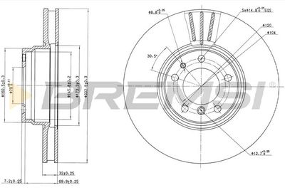 Тормозной диск BREMSI CD6832V для ALPINA ROADSTER