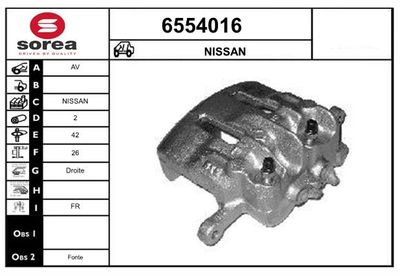 STARTCAR 6554016 Тормозной суппорт для NISSAN VANETTE Автобус (C22) 2.0 D (ULC22)