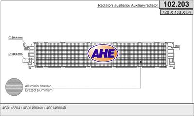 AHE 102.203 Радиатор охлаждения двигателя  для AUDI A5 (Ауди А5)
