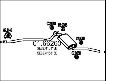 Глушитель выхлопных газов конечный MTS 01.66260 для SEAT MALAGA