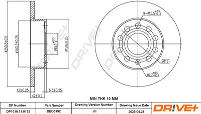 BREMSSCHEIBE DR!VE+ DP1010110192 2