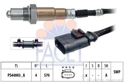 Лямбда-зонд FACET 10.8347 для AUDI Q3