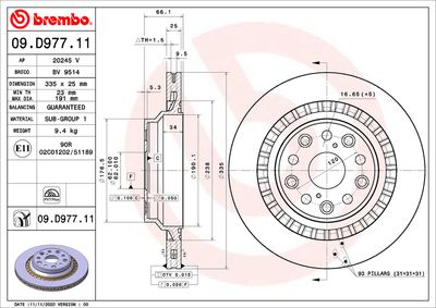 Bromsskiva BREMBO 09.D977.11