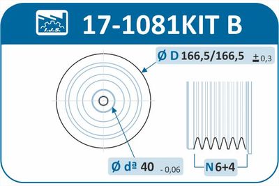 Комплект ременных шкивов, коленчатый вал 17-1081KIT B