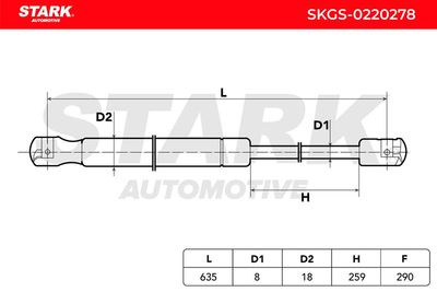 газов амортисьор, багажно/товарно пространство STARK SKGS-0220278