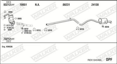 ABGASANLAGE WALKER REK134046A