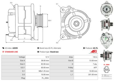 GENERATOR / ALTERNATOR AS-PL A2039 4