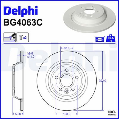 спирачен диск DELPHI BG4063C