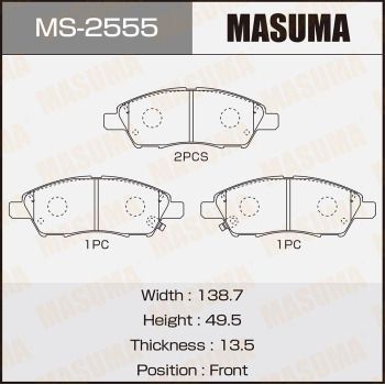 Комплект тормозных колодок MASUMA MS-2555 для NISSAN NOTE