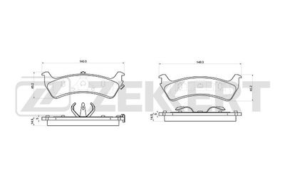 ZEKKERT BS-1028 Тормозные колодки и сигнализаторы  для FORD USA EXPLORER (U2, U_) 4.0 4WD