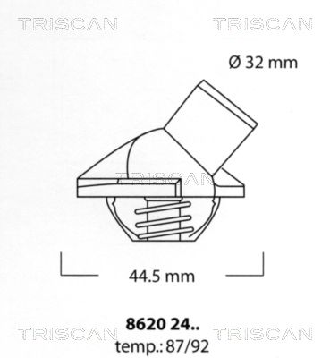 Термостат, охлаждающая жидкость TRISCAN 8620 2492 для LANCIA A