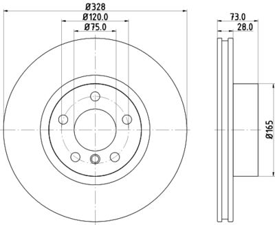 Тормозной диск HELLA 8DD 355 119-531 для BMW X4
