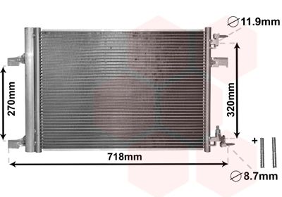 VAN WEZEL 37005500 Радиатор кондиционера  для CHEVROLET CRUZE (Шевроле Крузе)