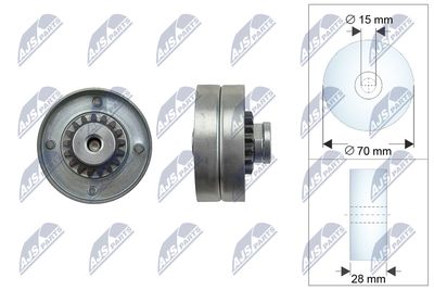 Rolka napinacza, pasek klinowy wielorowkowy NTY RNK-RE-020M