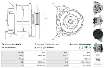 GENERATOR / ALTERNATOR AS-PL A01258SEG 4