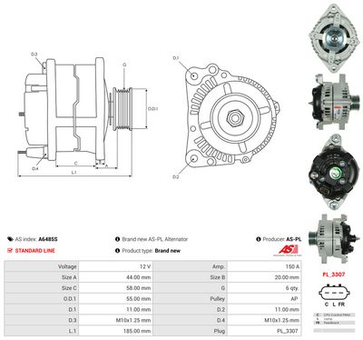 GENERATOR / ALTERNATOR AS-PL A6485S 4