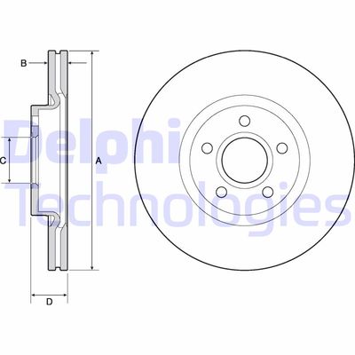 DELPHI BG4676C Тормозные диски  для VOLVO V40 (Вольво В40)
